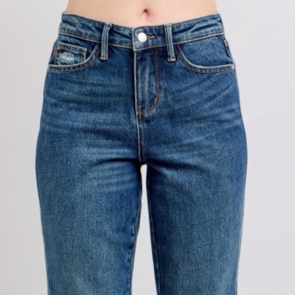 Judy Blue Rigid Magic High-Rise Tummy Jeans Straight Leg Relaxed Fit Denim Pants - Picture 6 of 14